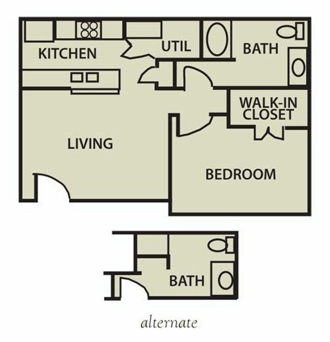 1 Bed • 1 Bath floor plan